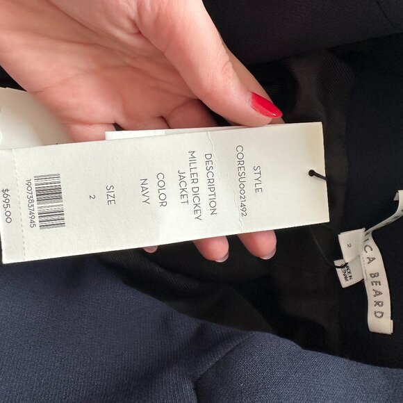 NWOT Veronica Beard Miller Blazer Dickey Jacket in Navy Blue Size 2 Lightweight - Picture 3 of 10